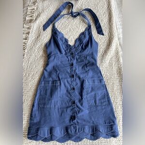 Maeve V-Neck Scalloped Mini Dress | Size US 2/UK 6